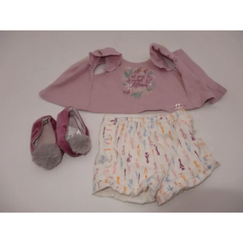 American Girl Doll Blaire Outfit Let Your Mind Bloom Purple Top Shorts Shoes